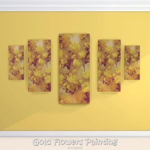 Peinture de fleurs en or