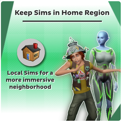 Maintenir les Sims dans leur région d'origine