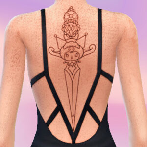 Tatouage d'épée Kuromi