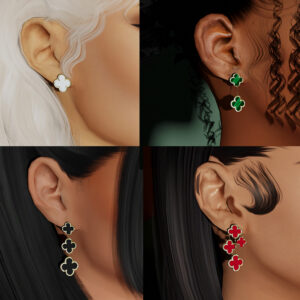 Boucles d'oreilles trèfle de luxe