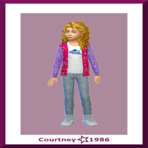 Cardigan et jeans de Courtney