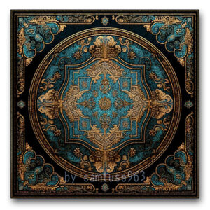 Tapis carré classique orné #1