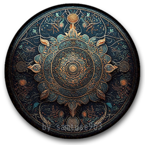 Tapis rond à motif classique #10