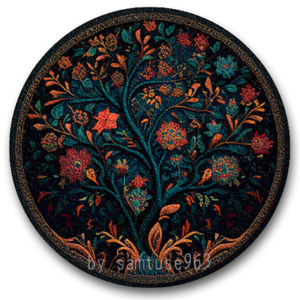 Tapis rond à motif classique #20