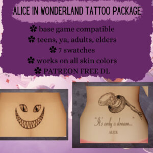 Ensemble de tatouages Alice au pays des merveilles