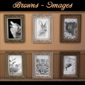 Portraits au crayon - Cadres bruns