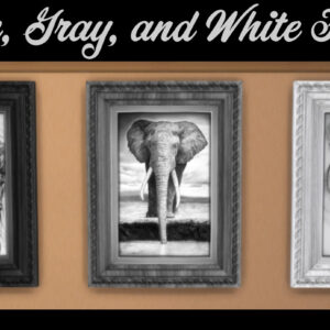 Portraits au crayon - Cadres noirs, gris et blancs