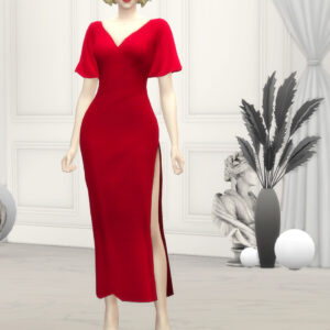 Robe midi en forme de V