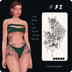 Tatouage latéral de fleurs