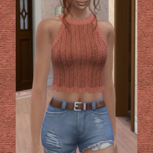Débardeur en tricot retexturé et recoloré