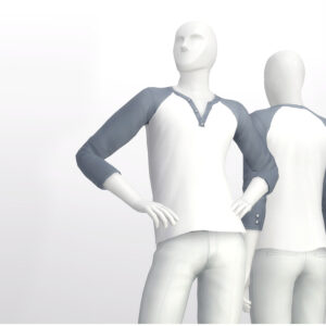 T-shirt raglan à demi-manches et col Henley 2017