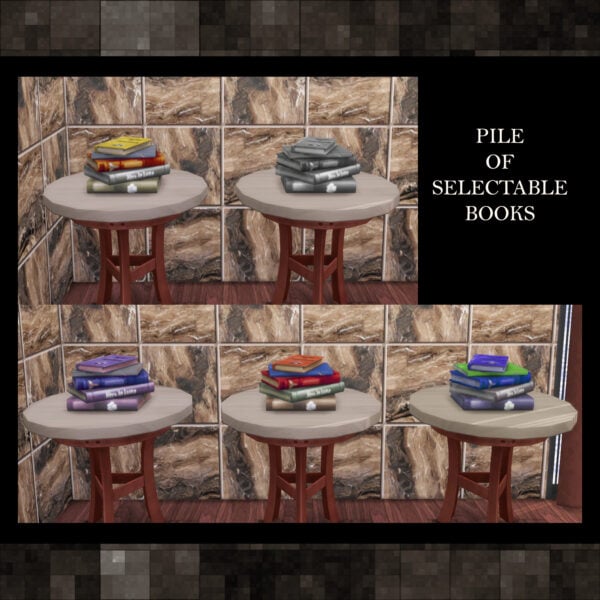 Pila de libros seleccionables