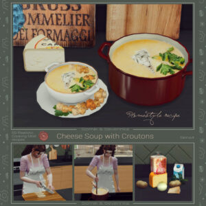 Soupe au fromage avec croûtons
