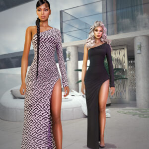 Robe asymétrique fendue à la cuisse