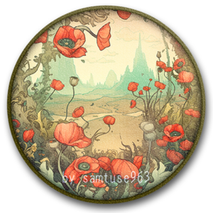 Tapis rond aquarelle #1
