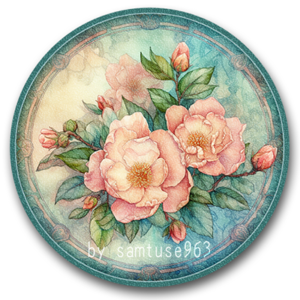 Tapis rond aquarelle #2