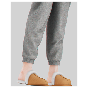 Chaussons en daim et fourrure