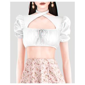 Hazel Crop Top avec manches bouffantes