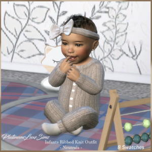Ensemble pour bébés en tricot côtelé - Neutres