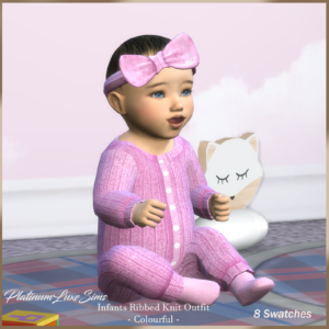 Ensemble pour bébés en tricot côtelé - coloré