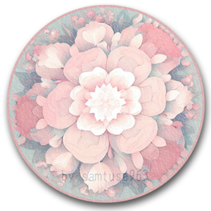Tapis rond à fleurs pastel #1
