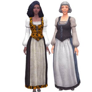 ZxTa - Robe corset médiévale pour roturière