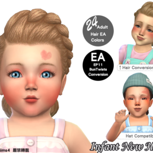 Cheveux BunTwists pour bébés 24 couleurs