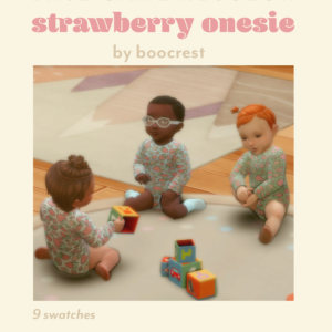 grenouillère bébé fraise - base game recolor - boocrest