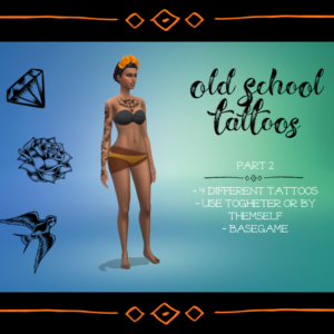 Maxis Match Old School Tattoos