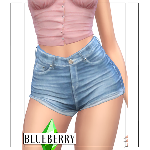 Blueberry - Short en jean taille haute
