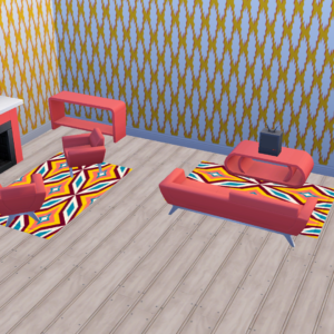FC-Retro LivingRoom-Bibliothèque courte