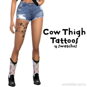 Tatouages cuisse de vache