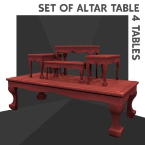 FinJingSims - Ensemble de tables d'autel (4 tables)