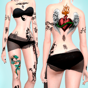 yinyáng Tatouages corps