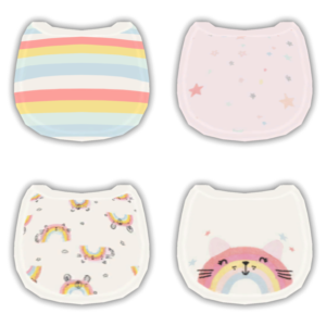 Bavoir pour bébé en forme de chat arc-en-ciel