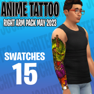 Tatouage anime bras droit mai 2023