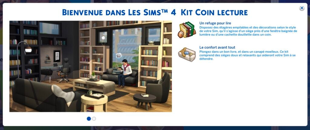 Ecran de bienvenue lancement Sims 4 Coin Lecture