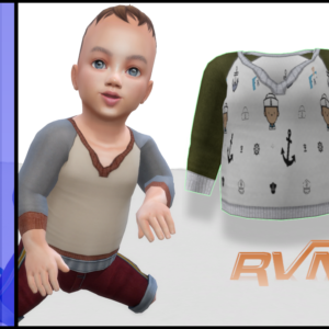 Maillot de corps à manches longues imprimé marin pour bébés et jeunes enfants (Acc Leggings)