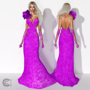 Robe à roses avec gants