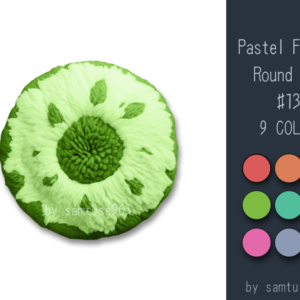 Tapis rond pelucheux pastel #13