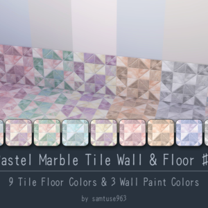 Kit mur et sol en carreaux de marbre pastel #1