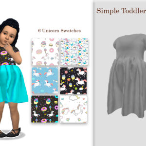 Robe simple pour enfant en bas âge [Unicorn Swatches] (en anglais)