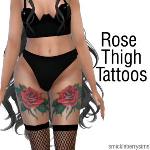 Tatouages de cuisse en rose