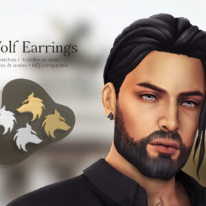 Boucles d'oreilles loup