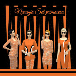 Ensemble de vêtements orange pour dames