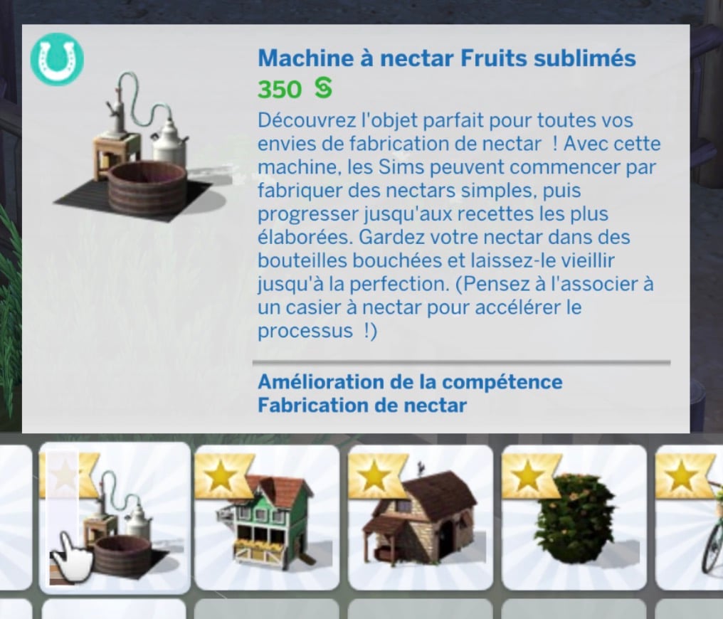 La fabrication de nectar dans Les Sims 4