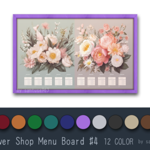 Tableau de menu du magasin de fleurs #4
