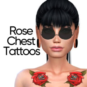 Tatouages de poitrine en forme de rose