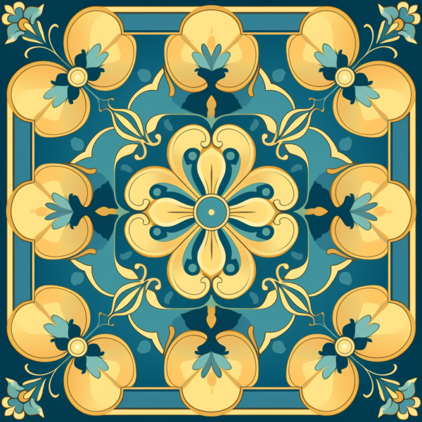 Tuiles royales fleuries (4 variations) [Simply_Simlish]