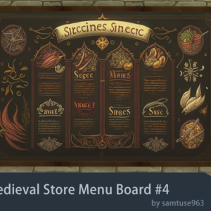 Panneau de menu de magasin médiéval #4